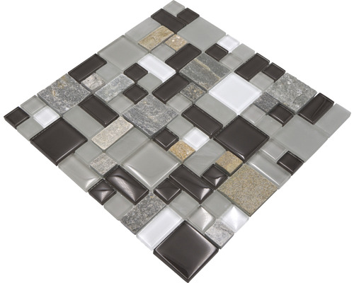 Carreau de mosaïque en verre et en pierre