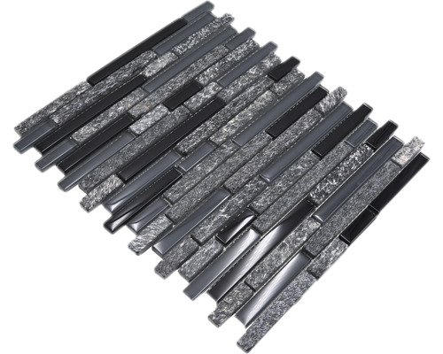 Tapis de mosaïque avec pierres étroites et verre