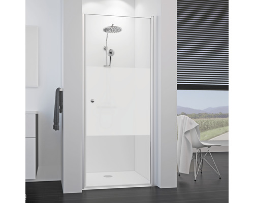 Porte pivotante pour niche Breuer Elana 8 90 cm butée à droite décor Intima profilé couleur chrome