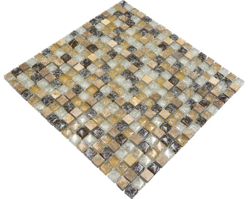 Carreau de mosaïque carré en pierre et verre