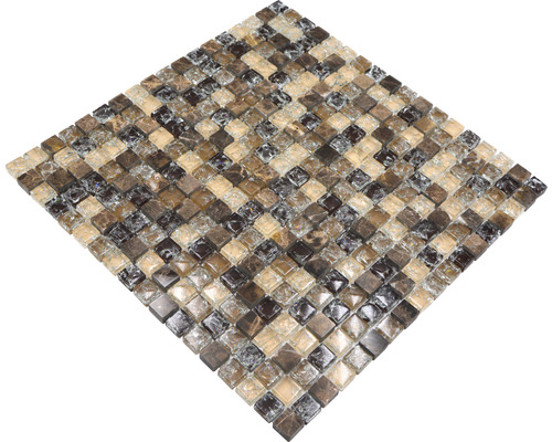 Mosaïque en verre et pierre naturelle