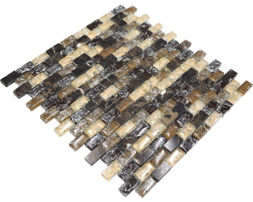 Mosaïque en verre et pierre naturelle