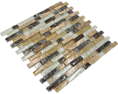 Mosaïque en verre et en pierre naturelle