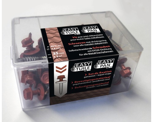 Verpackung mit 40 selbstschneidenden Schrauben mit EPDM-Dichtung für Metalldachpfannen