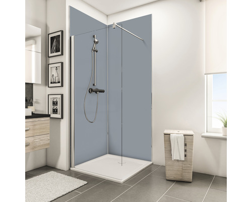 Paroi arrière de douche Decodesign Epaulement Set d'angle 900x2100 mm gris clair