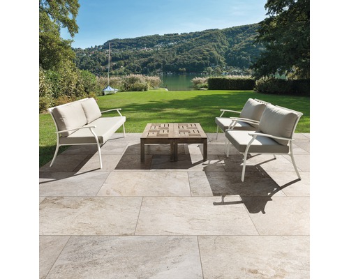 Dalle de terrasse en grès cérame fin FLAIRSTONE Garden Moon bords rectifiés 90x45x2 cm