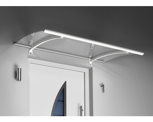 Verrière Gutta avec LED 150x90 cm blanche avec couverture en verre acrylique clair