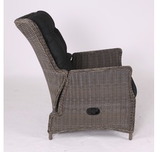Gartensessel Destiny Casa Relax, verstellbar, Polyrattan, vintage grau