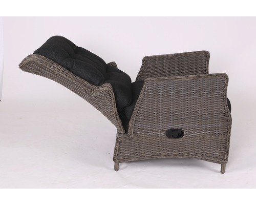 Fauteuil relax tressé avec dossier et repose-pieds réglables