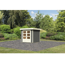 Abri de jardin avec double porte dans le jardin