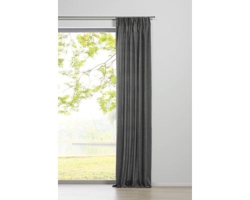 Rideau avec ruban de rideau chalet gris 135x245 cm