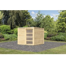 Abri de jardin en bois avec porte coulissante