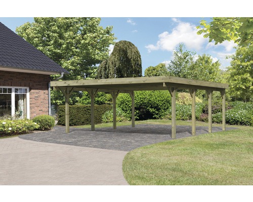 Doppelcarport Karibu Caan 2 Variante A 598x673 cm kesseldruckimprägniert