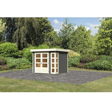 Abri de jardin en bois avec double porte dans le jardin