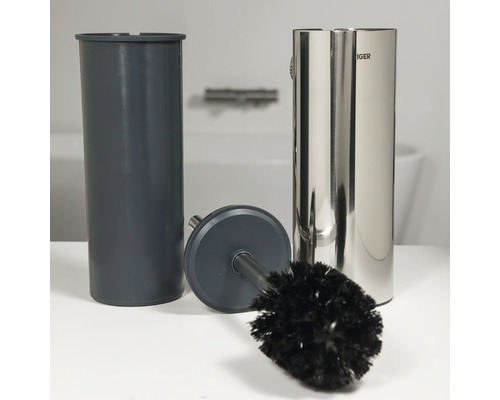 Brosse de toilette avec support et brosse en acier inoxydable