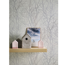 Papier peint intissé 30094-1 Attractive 2 forêt blanc argent