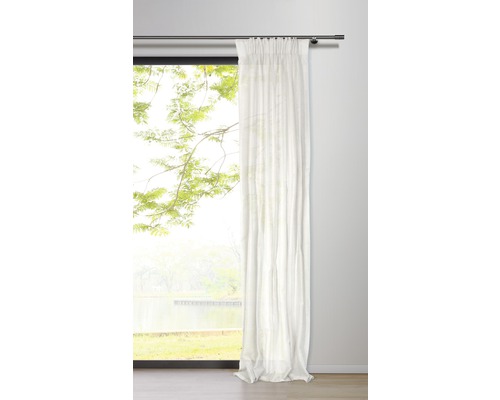 Rideau avec ruban de rideau soft blanc 135x245 cm