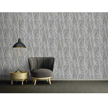 Papier peint intissé 30094-3 Attractive 2 forêt gris argent