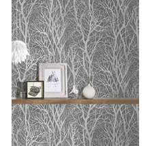 Papier peint intissé 30094-3 Attractive 2 forêt gris argent