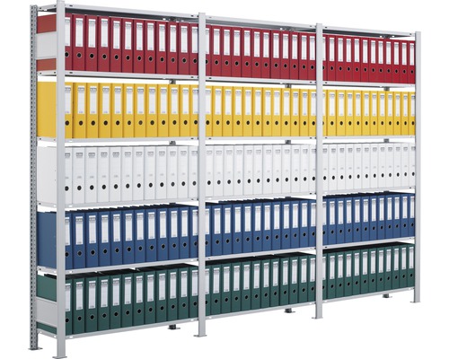 Étagère d''archives avec classeurs colorés