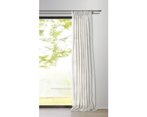 Rideau avec ruban de rideau dot blanc 135x245 cm