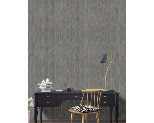 Bureau avec bureau, chaise et papier peint textile gris