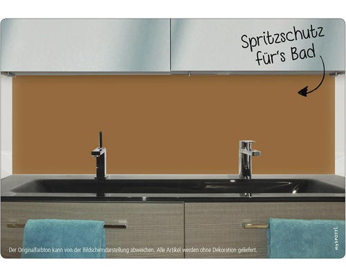 Beispiel einer Badezimmerrückwand aus Kunststoff als Spritzschutz
