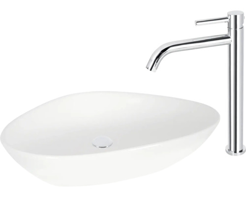 Aufsatzwaschbecken mit Armatur