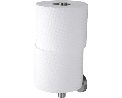 Distributeur de papier toilette en métal avec deux rouleaux de papier toilette