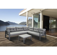 Salon de jardin Elba aluminium 5 places 3 pièces anthracite mat