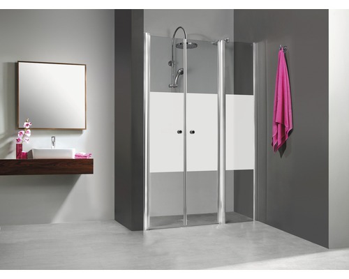 Porte battante pour niche Breuer Elana 6 100 cm tirant gauche décor Intima profilé couleur argent