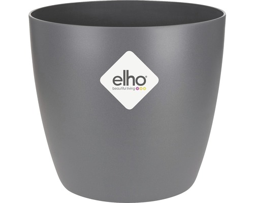 Pot de fleurs gris en plastique avec logo Elho