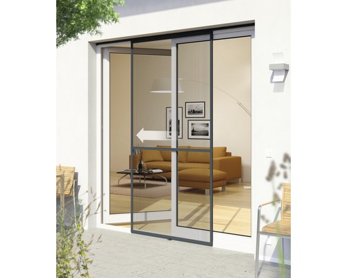 Porte moustiquaire coulissante Windhager EXPERT anthracite 120x240 cm