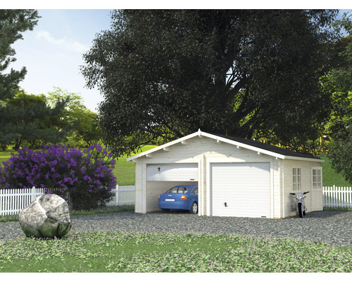 Doppelgarage Palmako Roger 28.4 m² mit Sektionaltoren 575x510 cm natur