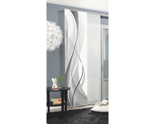 Dekorative Schiebegardine im Wohnzimmer mit modernem Design