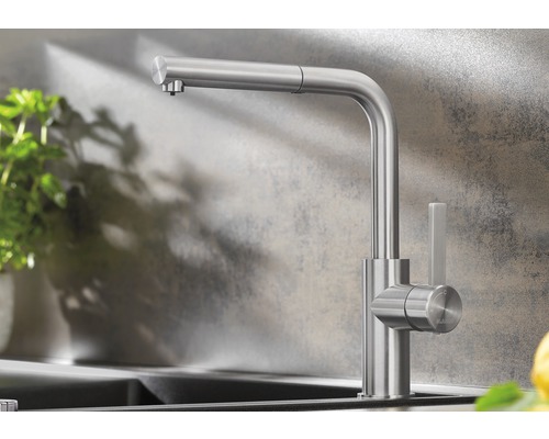 Robinet de cuisine en acier inoxydable avec douchette extractible