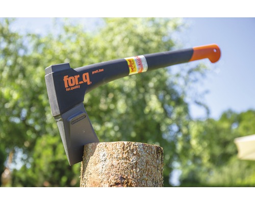 Hache à fendre For-q dans un bloc de bois