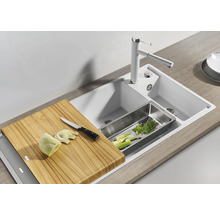 Blanco AXIA III 6 S Spüle BxT 1000x510 mm Silgranit felsgrau inkl. Holzschneidbrett und Multifunktionsschale 523463
