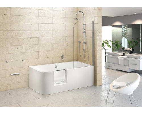 Badewannen Set OTTOFOND Free-Gate 80 x 180 cm weiss glänzend 703915