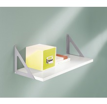 Wandregal mit Regalträgern, Ablagefläche und Dekoration