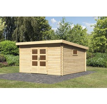 Abri de jardin en bois avec fenêtres et double porte