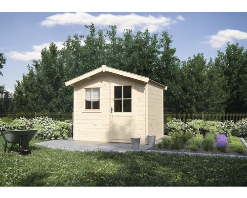 Blockbohlenhaus Konsta Kajo mit Fussboden 250x200 cm natur Blockbohlenhaus Konsta Kajo mit Fussboden 250x200 cm natur