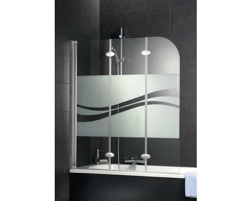 Pare-baignoire 3 parties SCHULTE Komfort ExpressPlus 125 x 140 cm décor liane couleur du profilé aluminium EP3354 01 97 140
