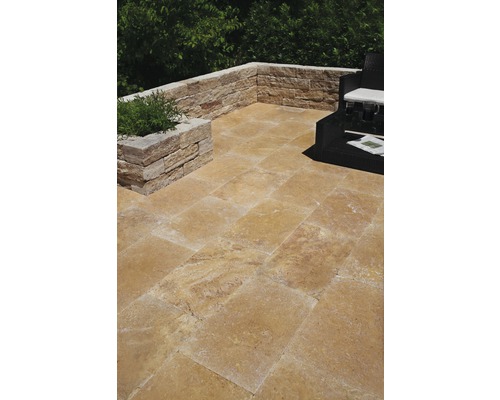 Dalle de terrasse en travertin FLAIRSTONE Venezia 60x40x3,1 cm