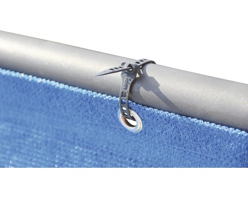 Fixation d''un brise-vue à un tuyau avec des serre-câbles