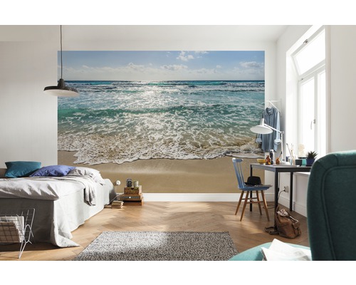 Papier peint photo avec motif de plage dans une chambre