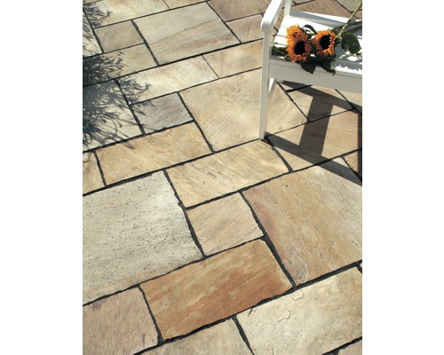 Dalle de terrasse en quartzite Flairstone Milano 40x40cm épaisseur 2-4cm