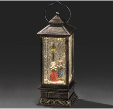 Dekorative Laterne mit Schneekugel, beleuchtet, mit Weihnachtsmotiv