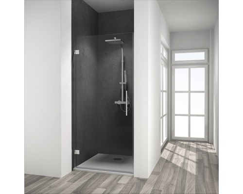 Porte de douche dans une niche Schulte Davita type de verre discret y compris prise de mesure, livraison et montage
