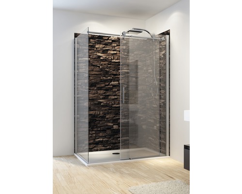 Porte de douche avec paroi latérale Schulte Masterclass largeur 75 cm, couleur de profilé aspect chrome
